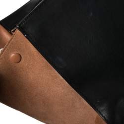 Pre Owned Celine Tri Color Leather and Suede Medium Trapeze Top Handle Bag