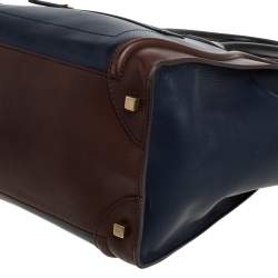 Pre Owned Celine Tri Color Leather Mini Luggage Tote