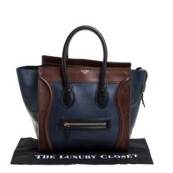 Pre Owned Celine Tri Color Leather Mini Luggage Tote