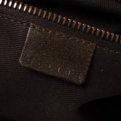 Pre Owned Celine Dark Brown Nubuck Leather Buckle Flap Tote