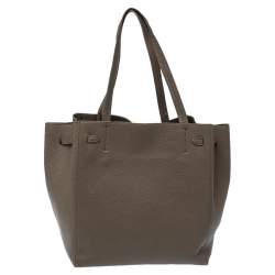 Pre Owned Celine Grey Leather Small Cabas Phantom Tote