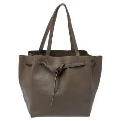 Pre Owned Celine Grey Leather Small Cabas Phantom Tote