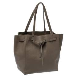 Pre Owned Celine Grey Leather Small Cabas Phantom Tote