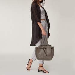 Pre Owned Celine Grey Leather Small Cabas Phantom Tote