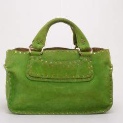 Celine Green Suede Studded Boogie Tote