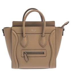 Pre Owned حقيبة يد لاغيدج نانبو جلد بيج