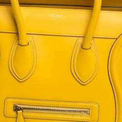 Pre Owned Celine Yellow Leather Mini Luggage Tote 
