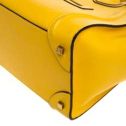 Pre Owned Celine Yellow Leather Mini Luggage Tote 