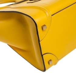 Pre Owned Celine Yellow Leather Mini Luggage Tote 