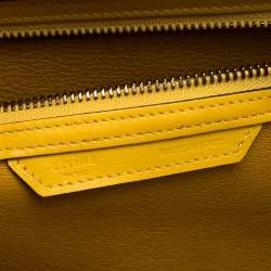 Pre Owned Celine Yellow Leather Mini Luggage Tote 