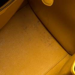 Pre Owned Celine Yellow Leather Mini Luggage Tote 