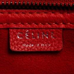 Pre Owned Celine Orange Leather Nano Luggage Tote