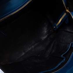 Pre Owned Celine Blue/Black Leather Mini Luggage Tote