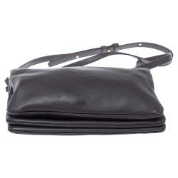 Pre Owned Celine Dark Grey Leather Trio Shoulder Bag