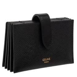 Pre Owned Celine Black Leather Accordeon Card Holder