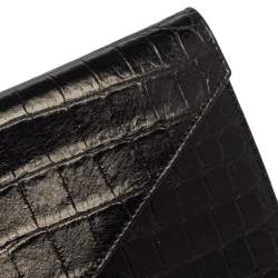 Pre Owned Celine Black Croc Diamond Clutch