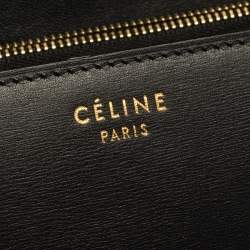 Pre Owned Celine Black/Beige Snakeskin and Leather Medium Classic Box Shoulder Bag