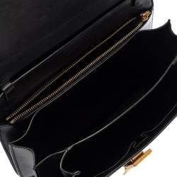 Pre Owned Celine Black/Beige Snakeskin and Leather Medium Classic Box Shoulder Bag