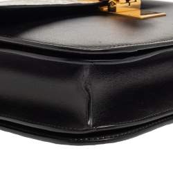 Pre Owned Celine Black/Beige Snakeskin and Leather Medium Classic Box Shoulder Bag