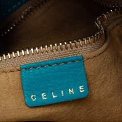 Pre Owned Celine Turquoise Leather Vintage Shoulder Bag