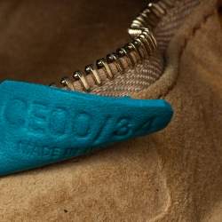 Pre Owned Celine Turquoise Leather Vintage Shoulder Bag