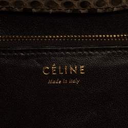 Pre Owned Celine Brown Python Medium Classic Box Shoulder Bag
