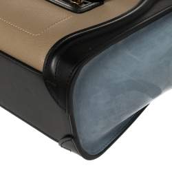 Pre Owned Celine Multicolor Leather and Suede Nano Luggage Tote