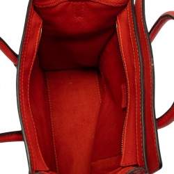 Pre Owned حقيبة يد سيلين نانو لاغيدج جلد برتقالي 