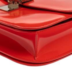 Pre Owned Celine Tangerine Leather Medium Classic Box Shoulder Bag