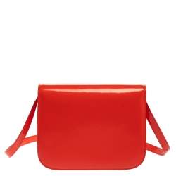 Pre Owned Celine Tangerine Leather Medium Classic Box Shoulder Bag