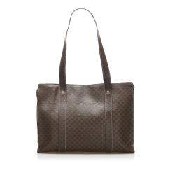 Pre Owned Celine Brown/Dark Brown Macadam Canvas Tote Bag