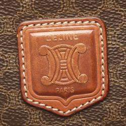 Pre Owned Celine Brown/Dark Brown Macadam Canvas Tote Bag