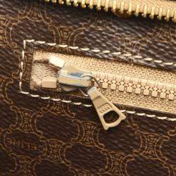 Pre Owned Celine Brown/Dark Brown Macadam Canvas Tote Bag