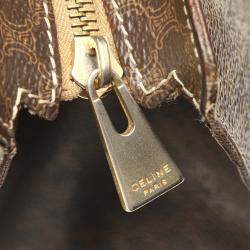 Pre Owned Celine Brown/Dark Brown Macadam Canvas Tote Bag