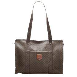 Pre Owned Celine Brown/Dark Brown Macadam Canvas Tote Bag