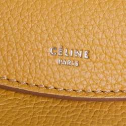 Pre Owned Celine Mustard Leather Medium Hobo