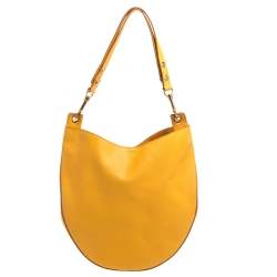 Pre Owned Celine Mustard Leather Medium Hobo