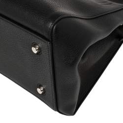 Celine Black Leather Medium Edge Top Handle Bag