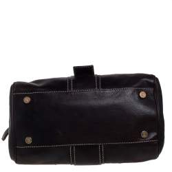 Pre Owned Celine Brown Leather Buckle Satchel