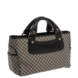 Pre Owned Celine Black/Grey Macadam Canvas And Leather Boogie Tote