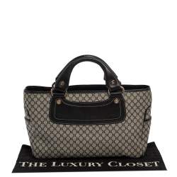 Pre Owned Celine Black/Grey Macadam Canvas And Leather Boogie Tote