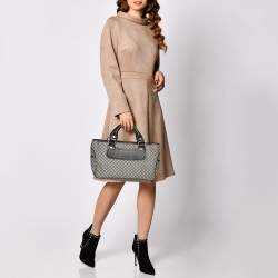 Pre Owned Celine Black/Grey Macadam Canvas And Leather Boogie Tote