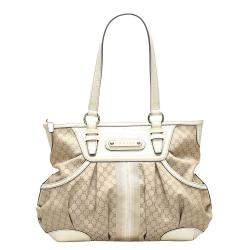 Pre Owned Celine Brown/Beige Canvas Macadam Shoulder Bag