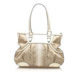 Pre Owned Celine Brown/Beige Canvas Macadam Shoulder Bag