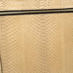 Pre Owned Celine Beige Python Medium Edge Bag