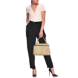 Pre Owned Celine Beige Python Medium Edge Bag