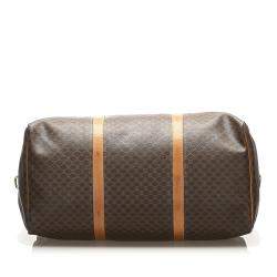 Celine Brown/Beige Coated Canvas Macadam Travel Bag 