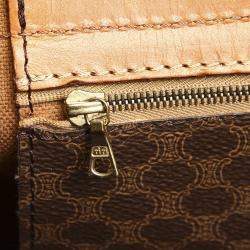 Celine Brown/Beige Coated Canvas Macadam Travel Bag 