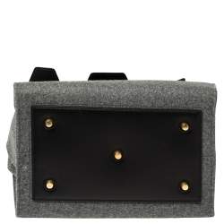 Pre Owned Celine Grey Felt and Leather Medium Tie Tote