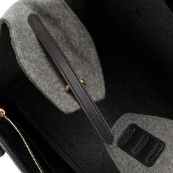 Pre Owned Celine Grey Felt and Leather Medium Tie Tote